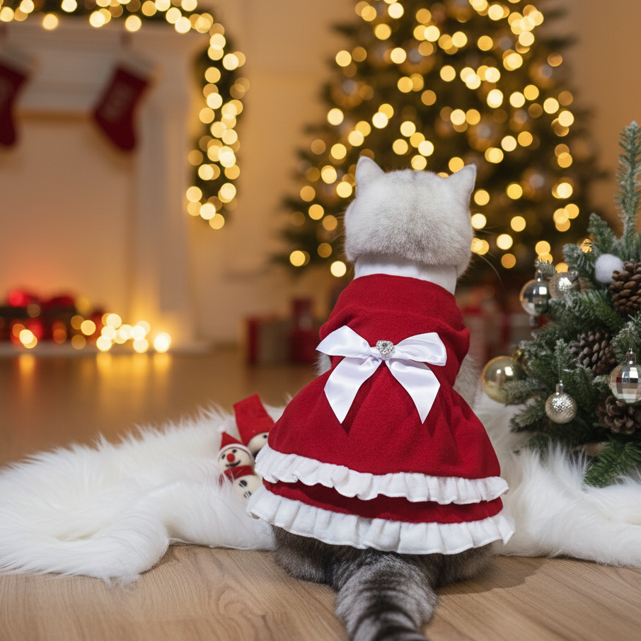 SantaPaws Christmas Fleece Pet Dress